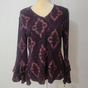 Democracy Bell Sleeve Knit Blouse Size M